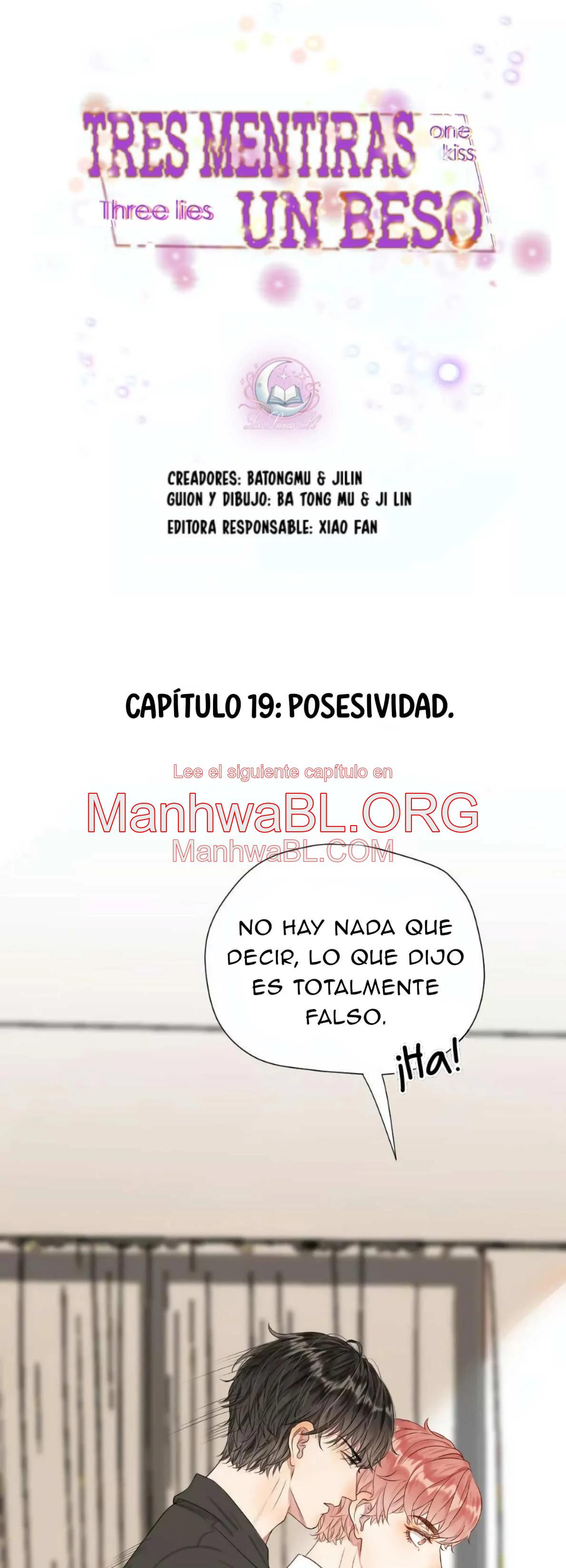 Tres mentiras y un beso - Capítulo 19 manhwa