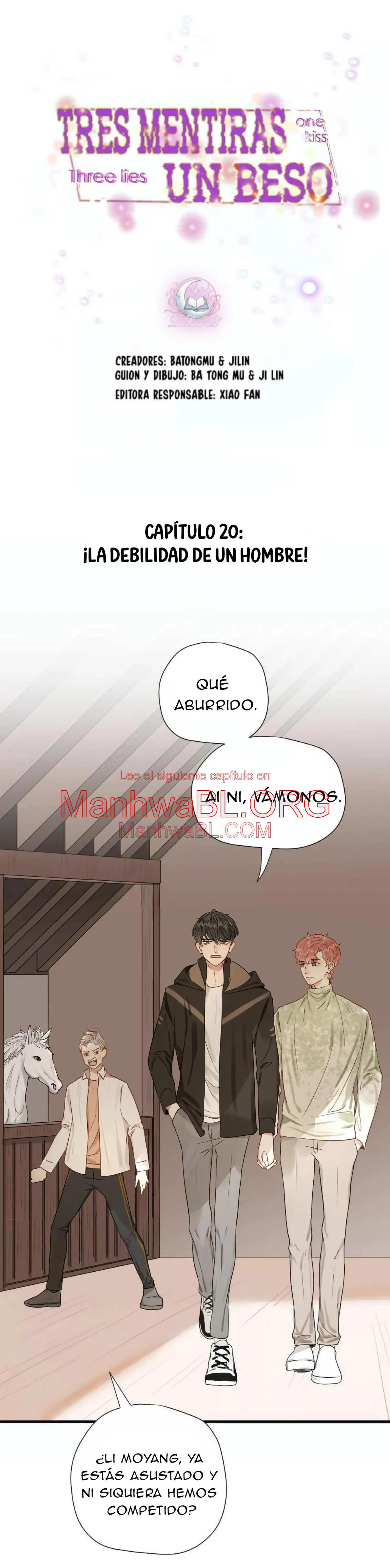 Tres mentiras y un beso - Capítulo 20 manhwa
