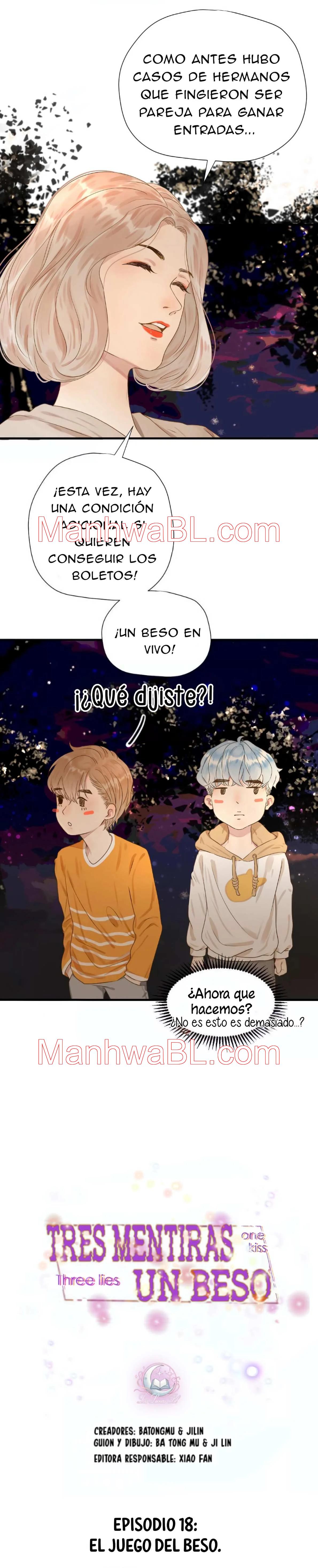 Tres mentiras y un beso - Capítulo 18 manhwa