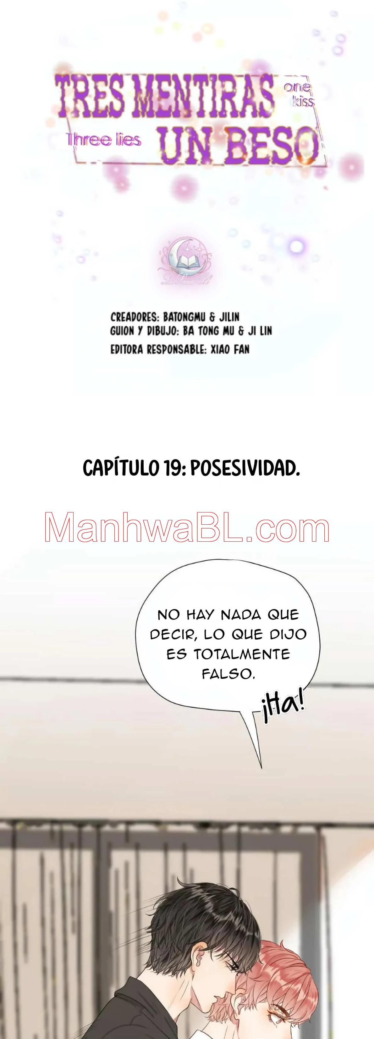 Tres mentiras y un beso - Capítulo 19 manhwa
